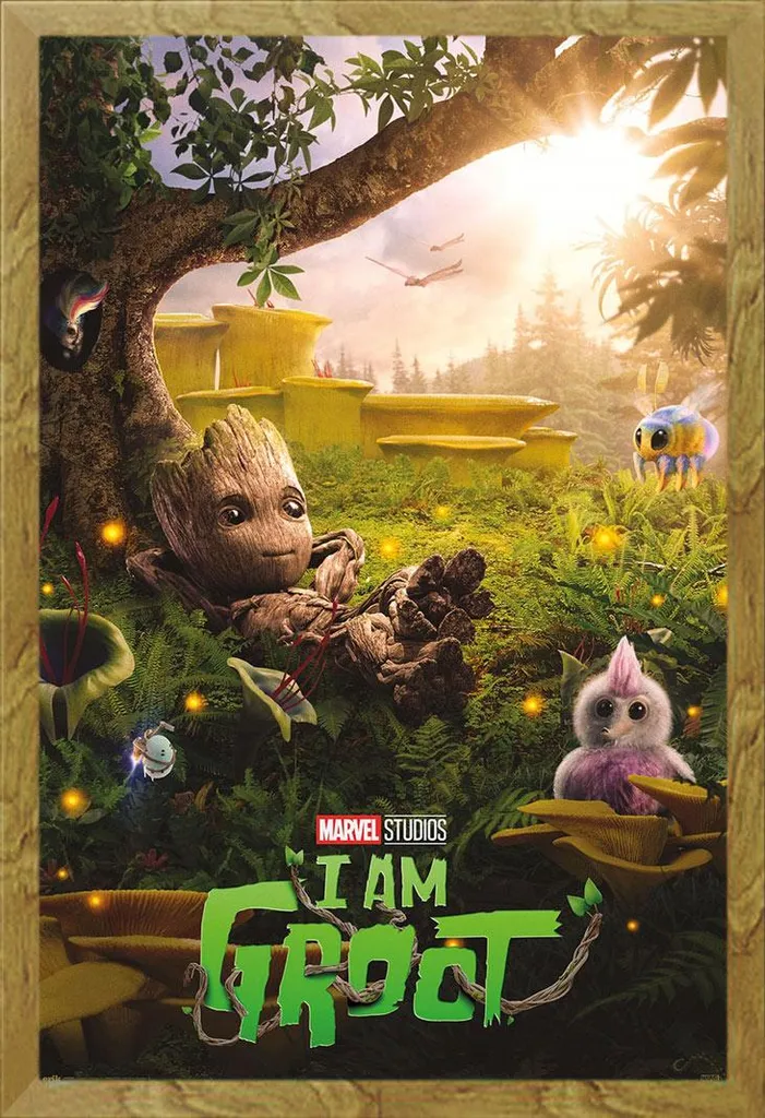 Quadro Marvel Groot Chill Time 61x91,5 Cornice Shinsuke Rovere Moderno