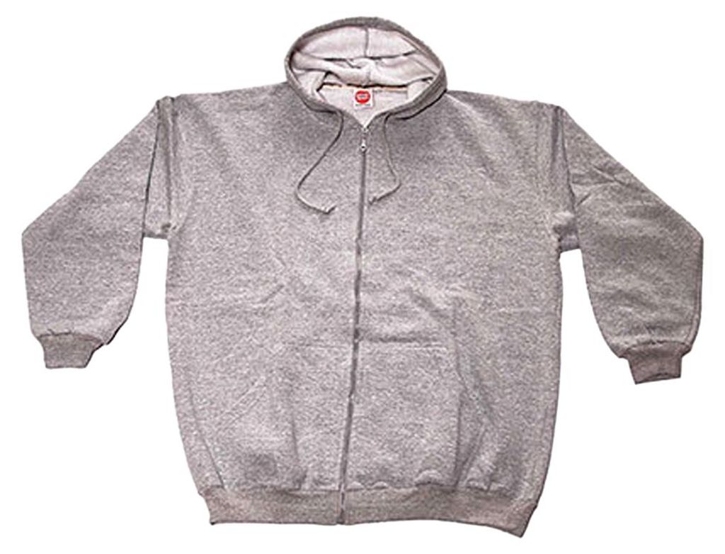 Honeymoon - Kapuzenpullover für Herren/Damen Uni, Durchgehender Reißverschluss, Plus LT3284 (5XL) (Grau meliert)