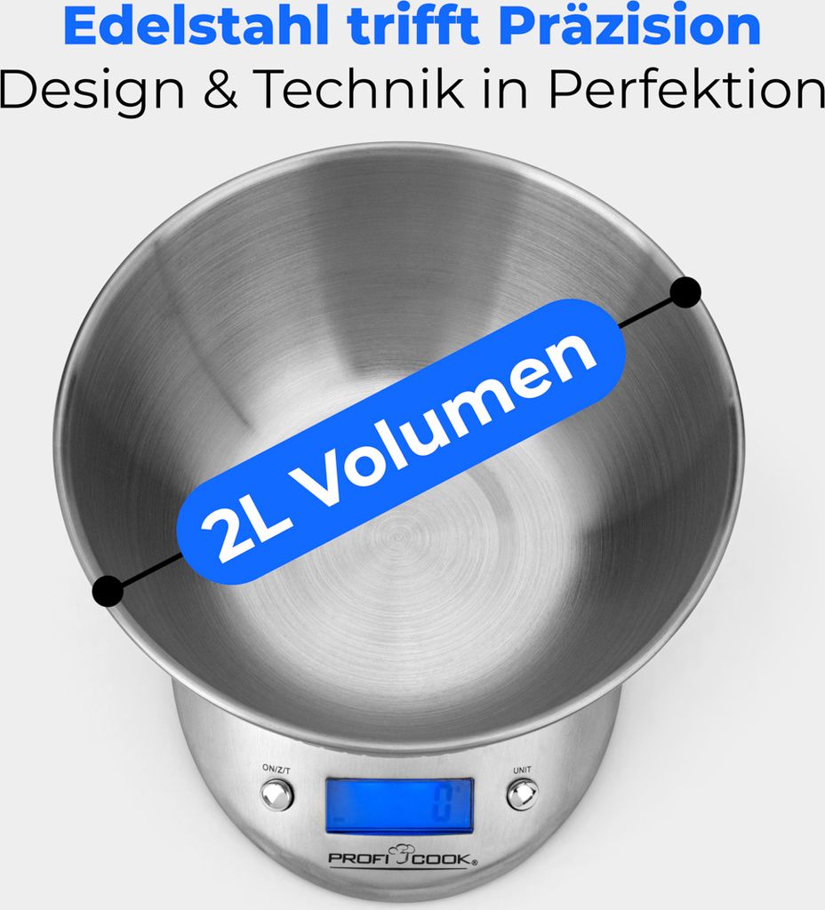 ProfiCook Küchenwaage digital mit Schüssel