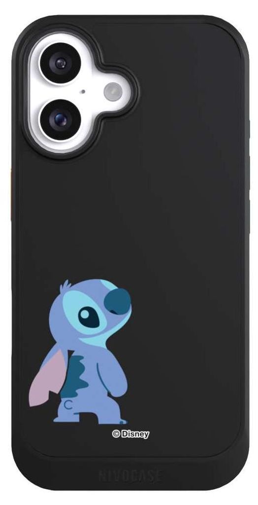NIVOCASE Hülle für Apple iPhone 16 Handyhülle NIVOcore Case Schwarz Disney Fanartikel Lilo & Stitch