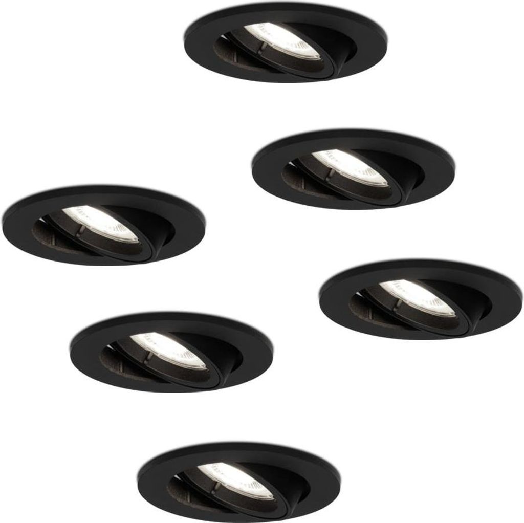 hoftronic LED Einbaustrahler 4W 345 Lumen 6500K GU10 Schwarz 6er Set