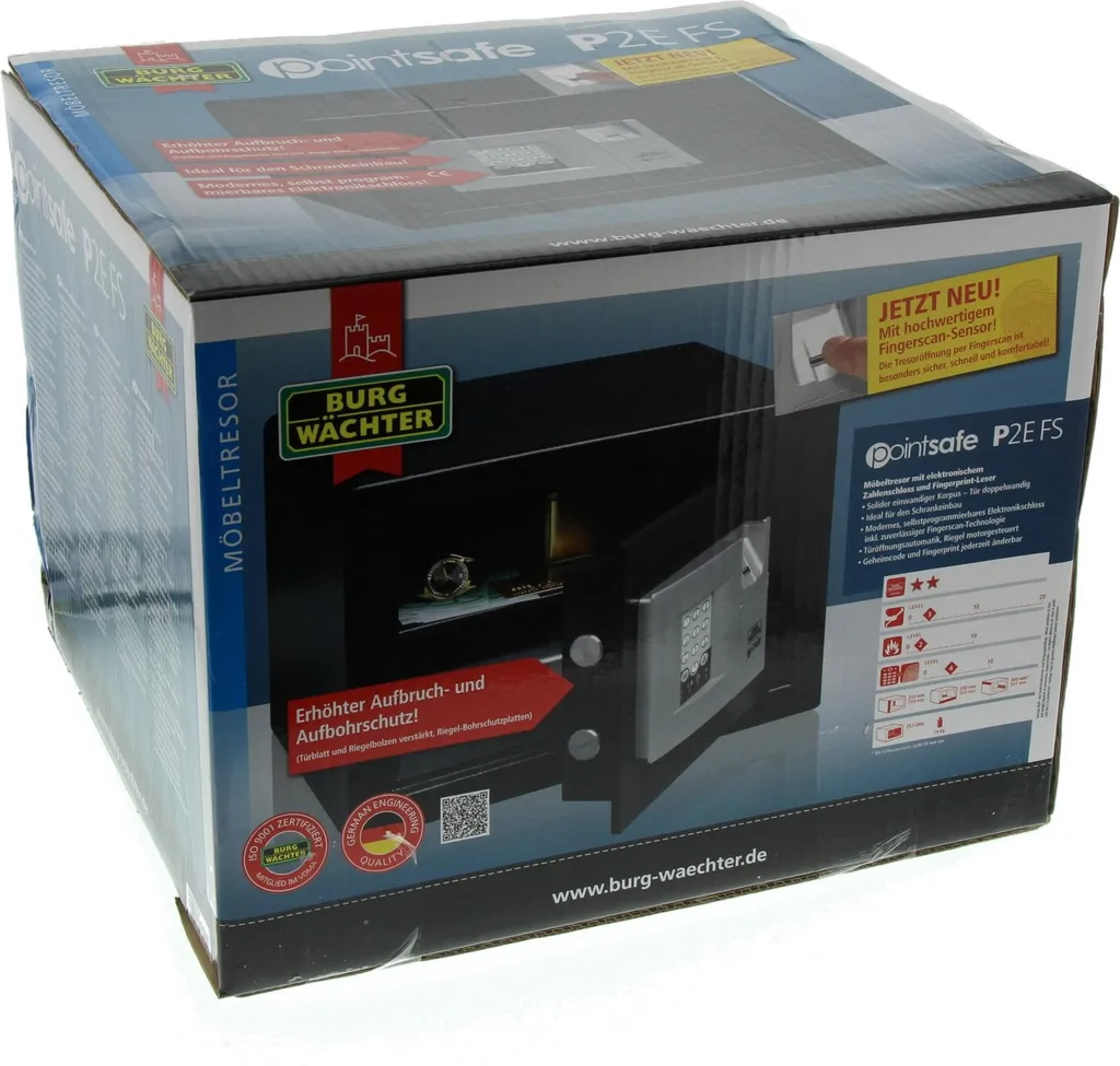PointSafe P2 E FS Coffre-fort à lecteur biométrique et code de secours - 15
