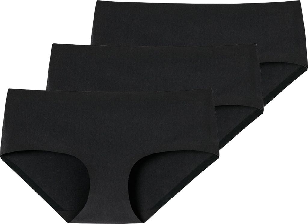 SCHIESSER Damen Panty, 3er Pack - Invisible Baumwolle, Nahtlos, Vorteilspack Schwarz/Schwarz/Schwarz 2XL