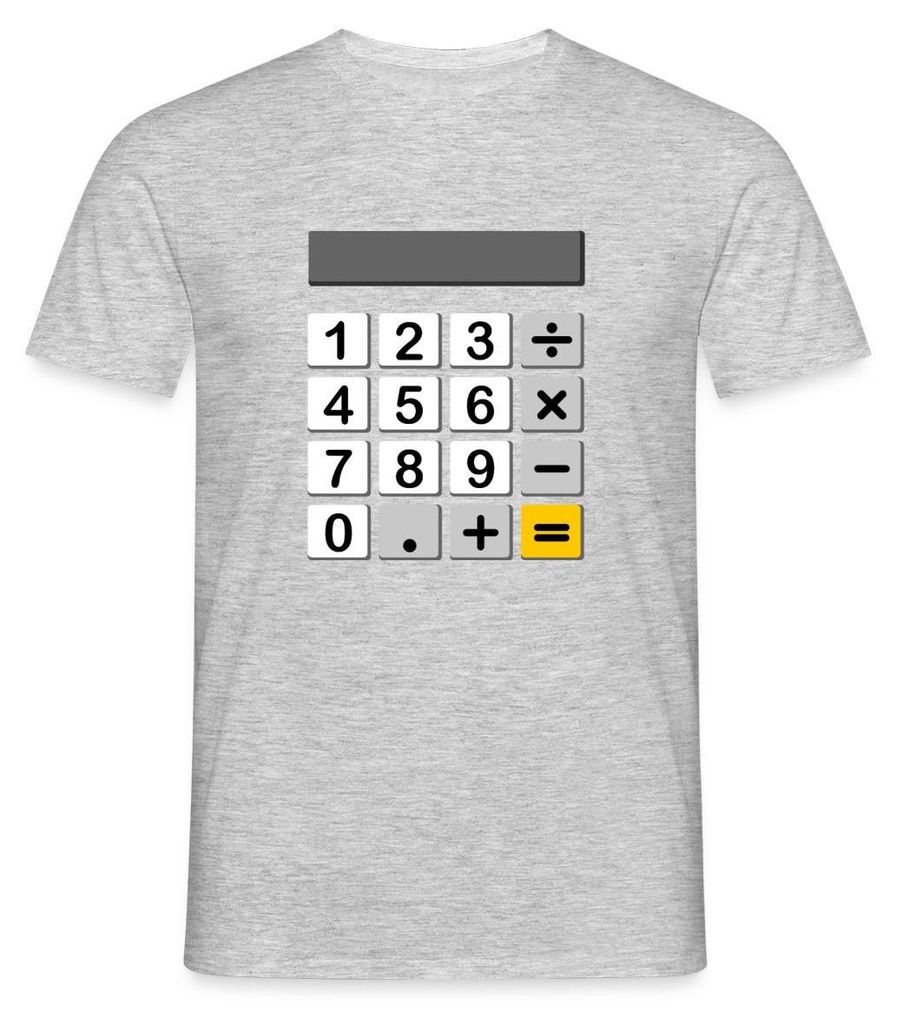 Spreadshirt Taschenrechner Kostüm Für Fasching & Karneval Männer T-Shirt, XXL, Grau meliert