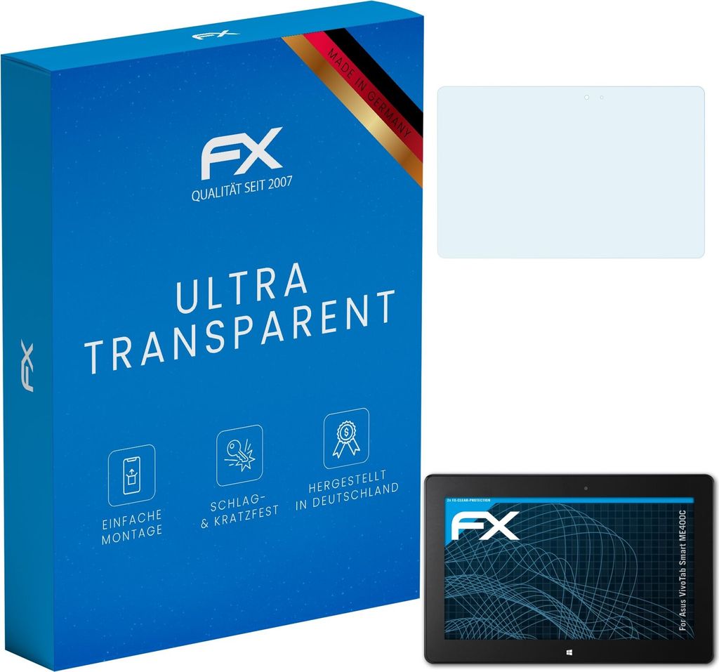 atFoliX FX-Clear 2x Schutzfolie kompatibel mit Asus VivoTab Smart ME400C Displayschutzfolie
