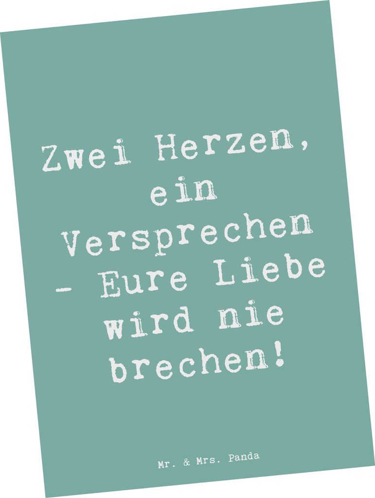 Mr. & Mrs. Panda Postkarte Spruch Standesamtliche Trauung Versprechen - Meeresbrise - Geschenk, Geschenke, Postkarten, Hochzeit, Bräutigam, Grußk...