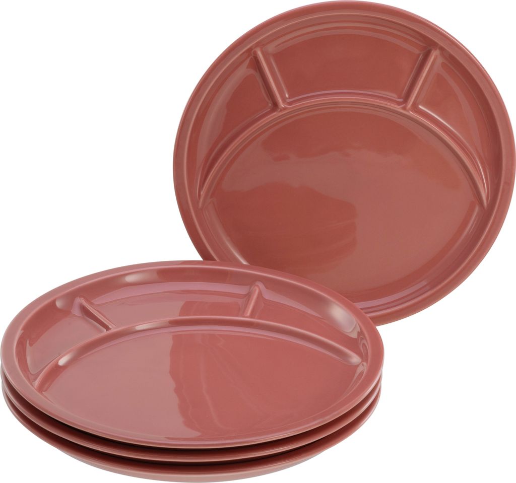 CreaTable, 22925, Universal Rot, Fondueteller 4-tlg, Porzellan