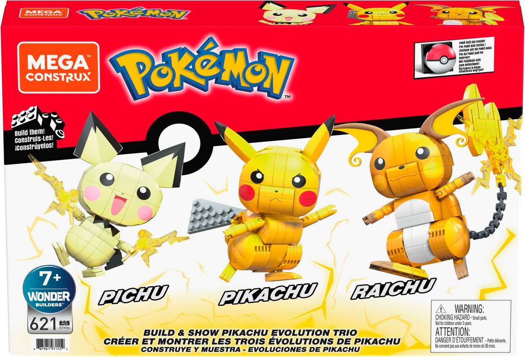 Mega Construx Pokémon Trio (Pichu, Pikachu, Raichu) Produktbild 6