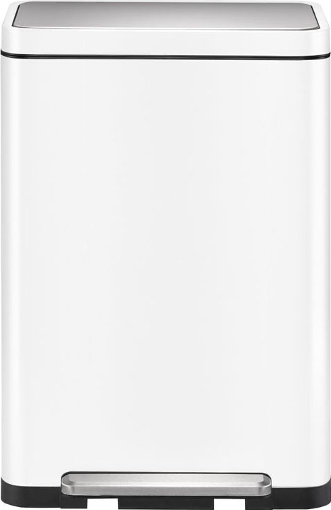 EKO - X-Cube Treteimer 45 Liter - Steel Stainless steel Polypropylene - Weiß, Matt Edelstahl