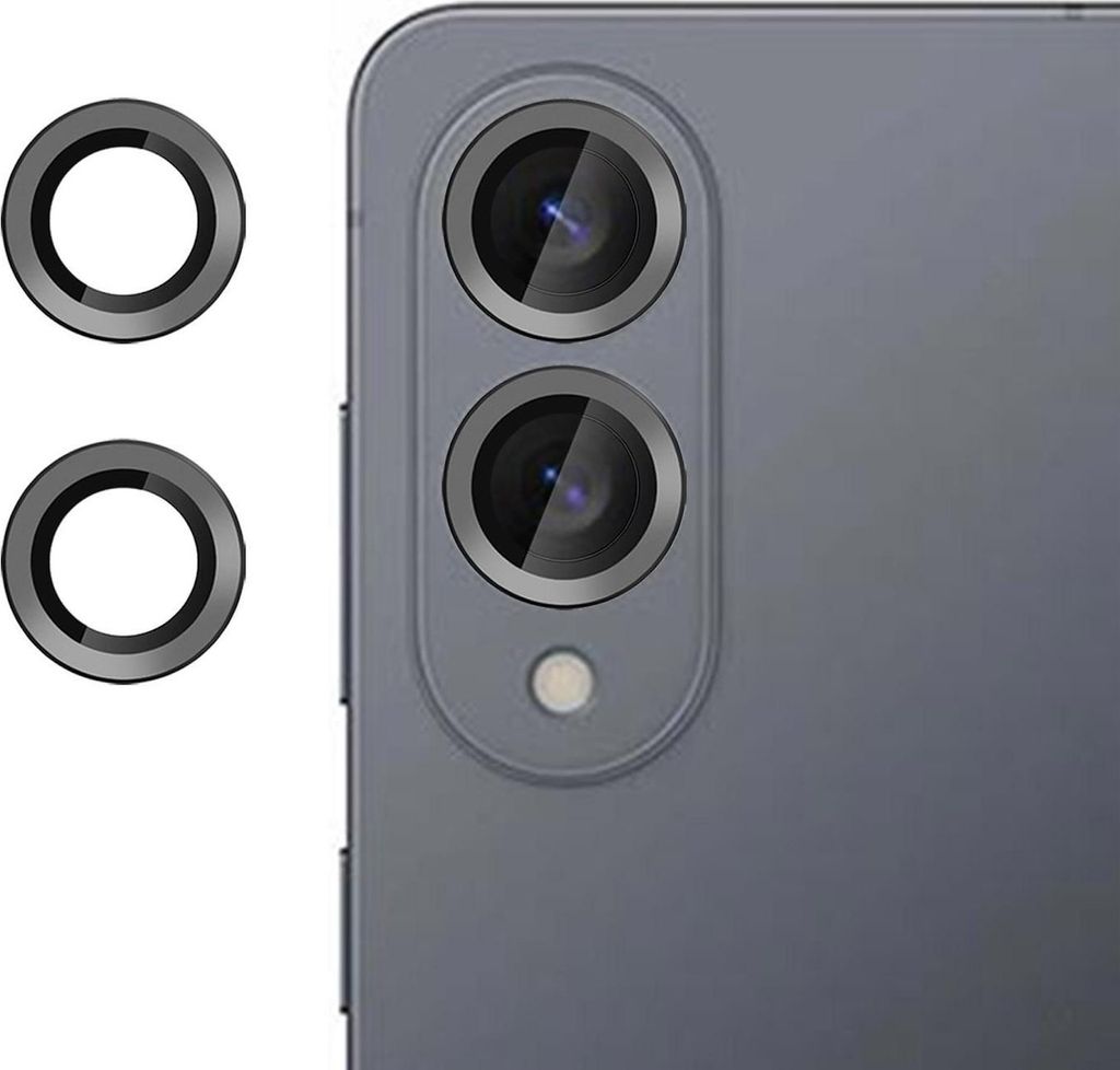 Für Samsung Galaxy S25 Edge 5G Aluminium Schutz Ring Kamera + H9 Tempered Hart Glas Schwarz