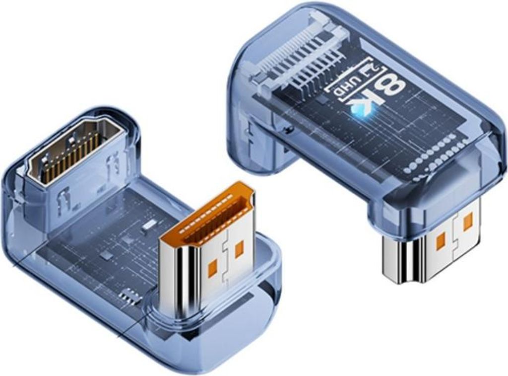 INF 8K UHD 2.1 HDMI Winkeladapter U-Form ABS 2,96cm x 1,37cm für TV Monitor 3er Set Blau
