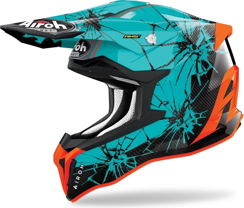 Casque de Cross Airoh Strycker Crack Carbon pour Compétition et Loisir XS