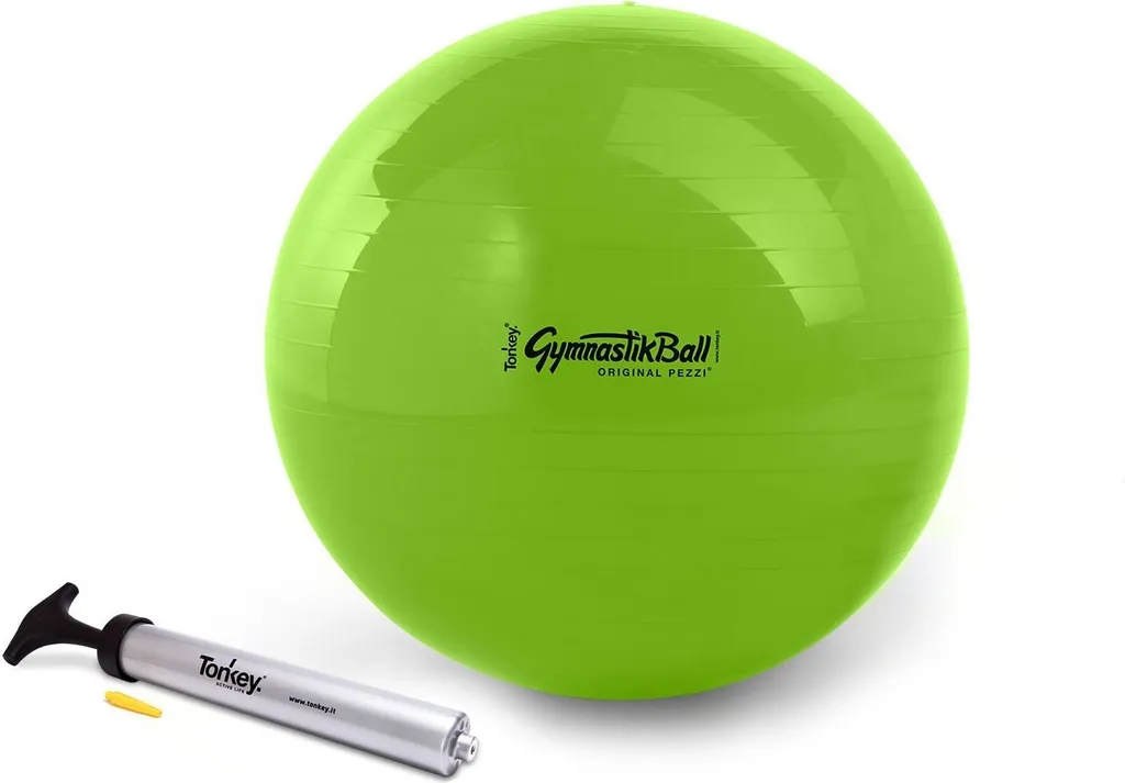 Ballon de gymnastique Pezzi Standard vert pomme avec pompe incluse