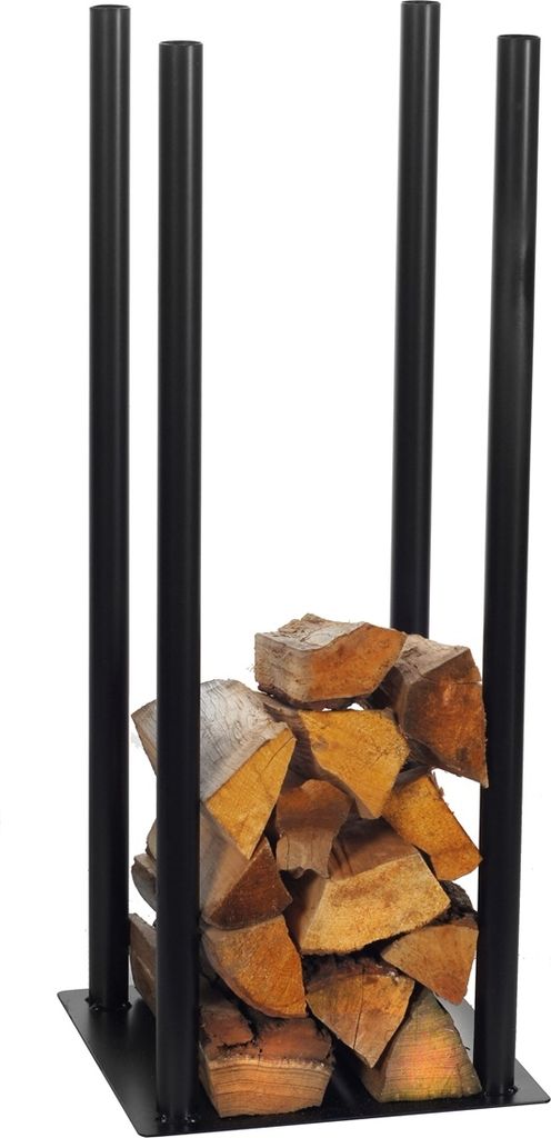 MAGNUS Brennholzregal R120B Schwarz Kaminregal Holzregal Ofenregal 110x40x40 cm