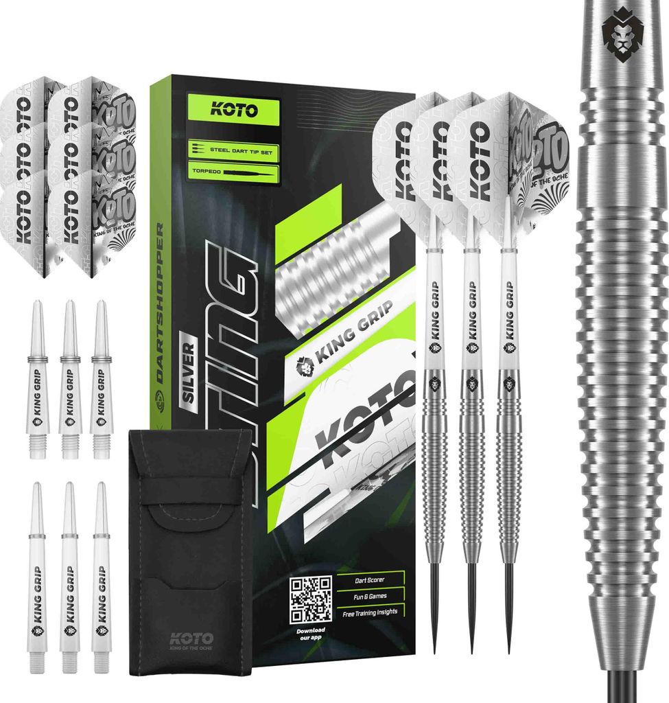 KOTO – Sting Silver Torpedo Dartpfeile Tungsten 90%, 23 G, Produktbild 