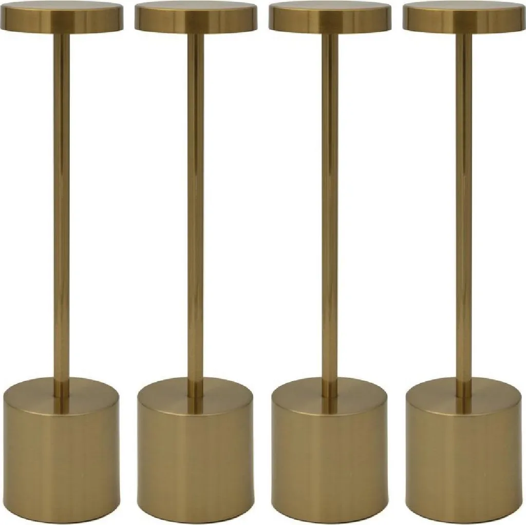 Lampe à poser Luxe Emilie Or H34 x Ø8 cm - Luminaire de Table Élégant