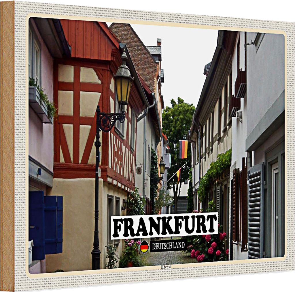 Holzschild Städte Frankfurt Deutschland Höchst 30x20cm