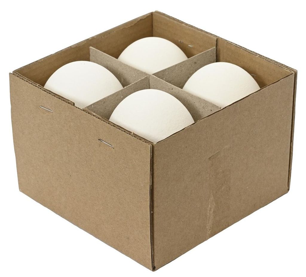 Deko Gänse-Ei Ostern L.12cm W.12cm H.9cm weiß 4 Stück Produktbild 