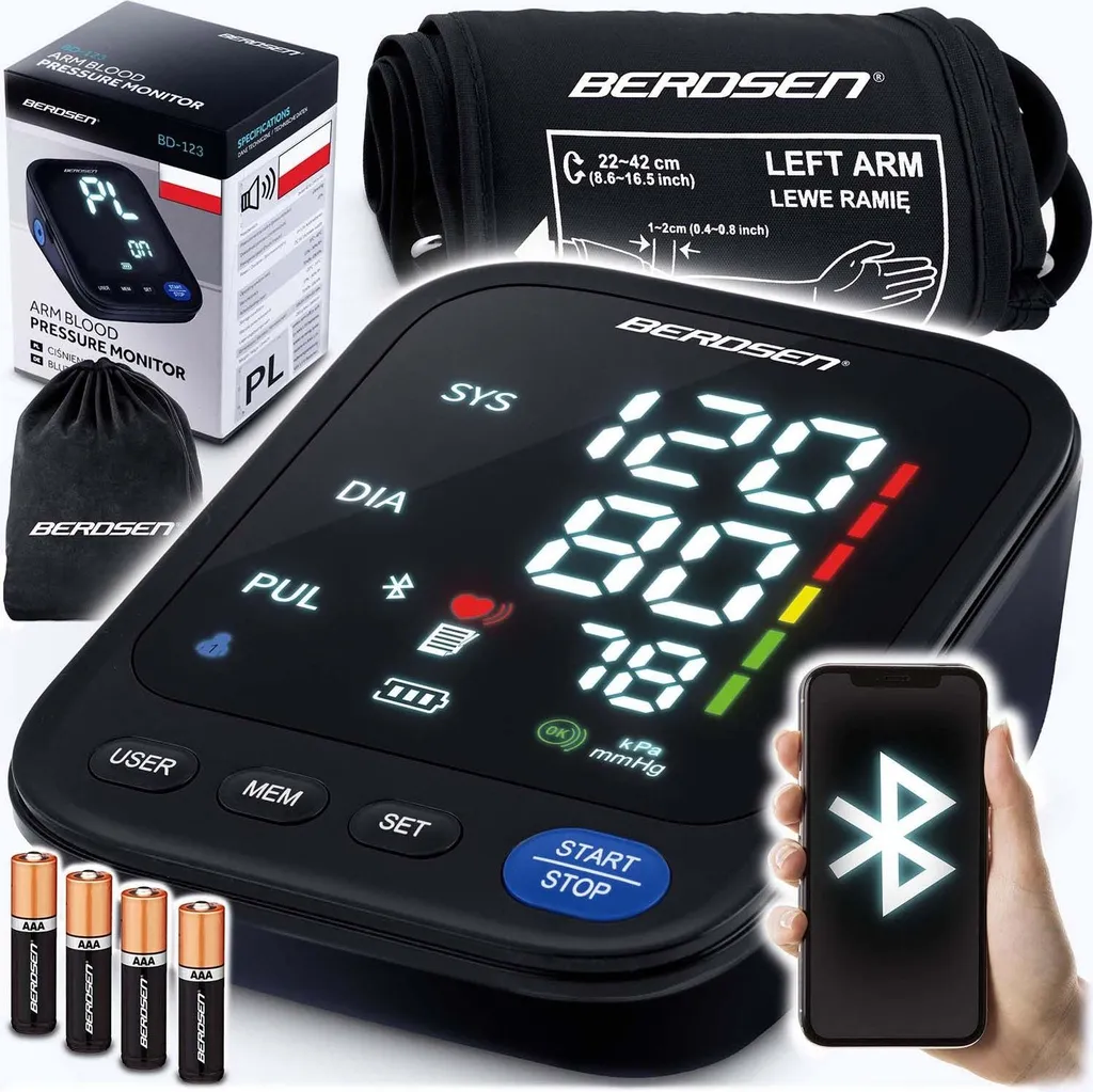 Sfigmomanometro da Braccio Berdsen BD-123 Bluetooth con Messaggi Vocali