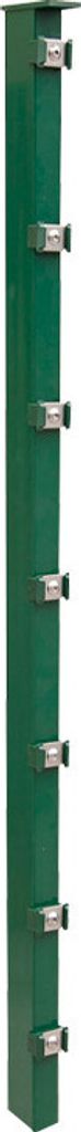 Zaunpfosten Mod. P - Ausführung: grün beschichtet, für Zaunhöhe: 83 cm, Länge: 88,5 cm, Befestigungspunkte: 5