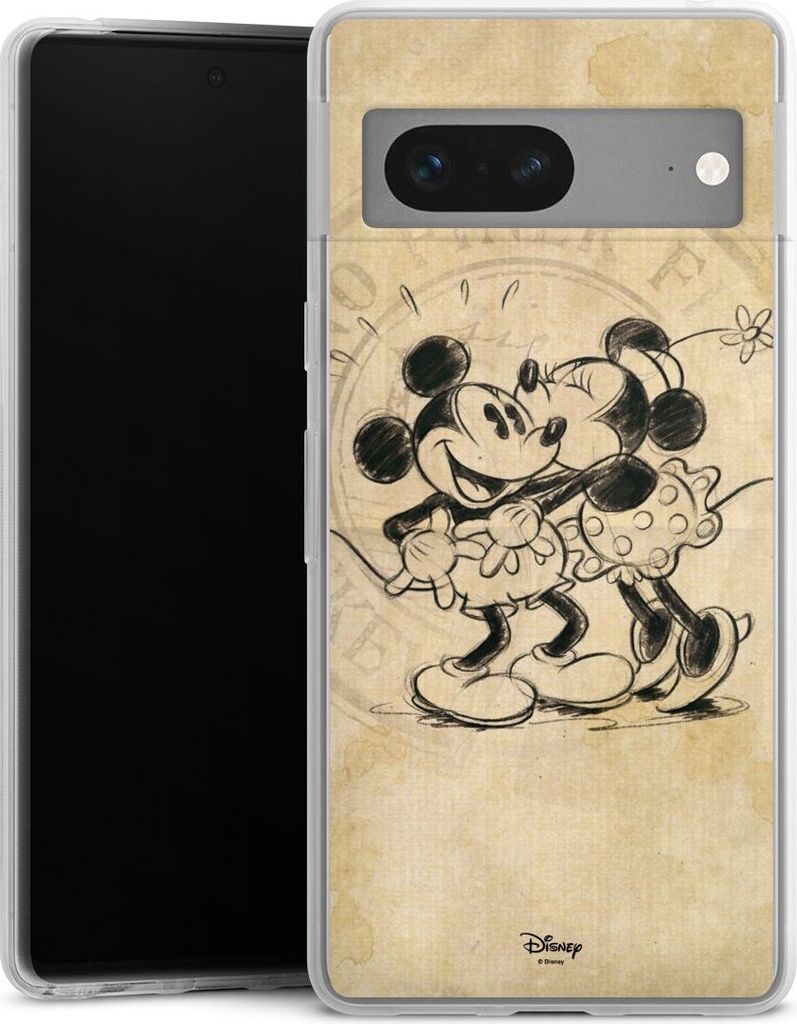 DeinDesign Slim Hülle für Google Pixel 7 Silikon Case Ultra Dünn Handyhülle Mickey Mouse Minnie Mouse Vintage