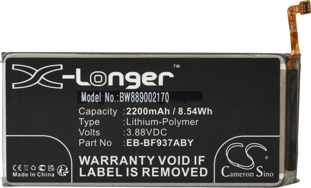 vhbw Akku Ersatz für Samsung EB-BF936ABY, EB-BF937ABY für Handy Smartphone Telefon (2200 mAh, 3,88 V, Li-Polymer)