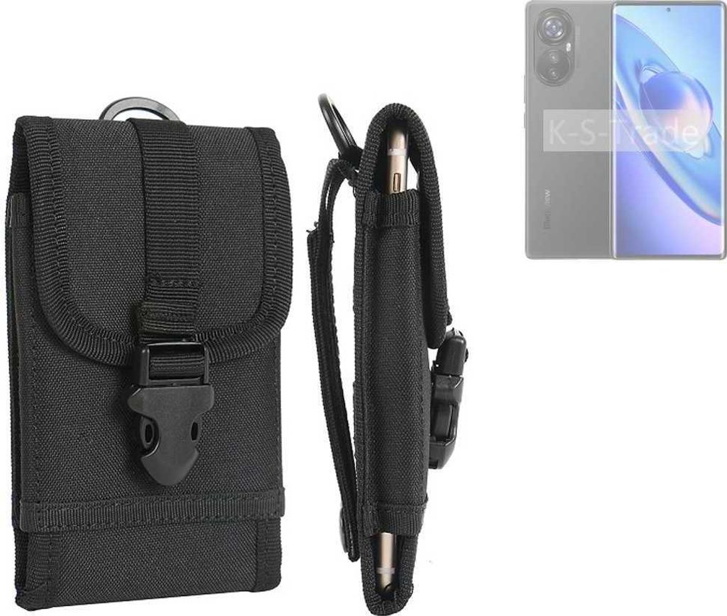K-S-Trade Holster Handy Hülle kompatibel mit Blackview A2000 Pro Holster Handytasche Gürtel Tasche Schutz Hülle Robust Outdoor schwarz