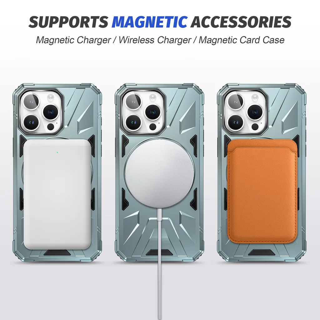 GUAGUA Custodia Magnetica Per IPhone 15 Plus Con Supporto – Compatibile MagSafe, Antiurto Grado Militare, Antigiallimento, Trasparente