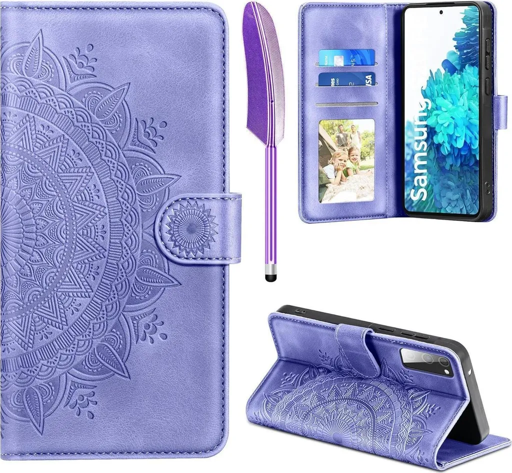 Custodia Portafoglio Samsung S20 FE Viola Pelle - Cover con Supporto - 1