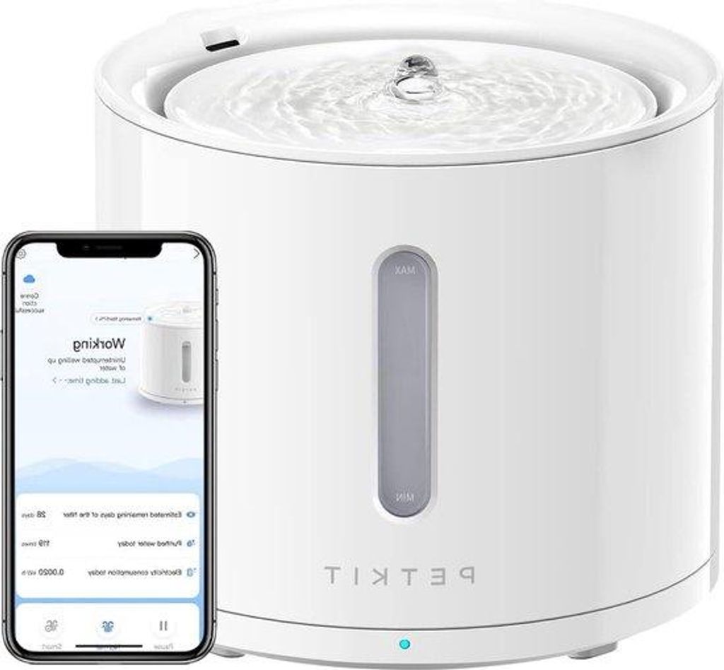 Draadloze Huisdier-Wasserstation für Katzen - Stille Wasserzufuhr - App-gesteuerte Wasserdispenser - Smart/Normale/ND-Modus - Wasserstandsanzeige ...