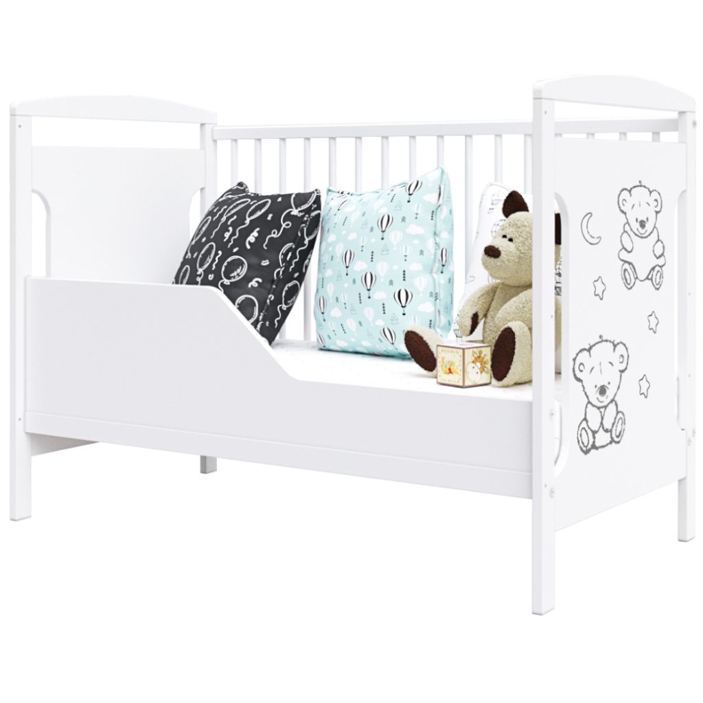 Lettino Bello Babywelt Ted 60x120cm - Bianco Con Doghe Regolabili E Kit Conversione - Foto 4