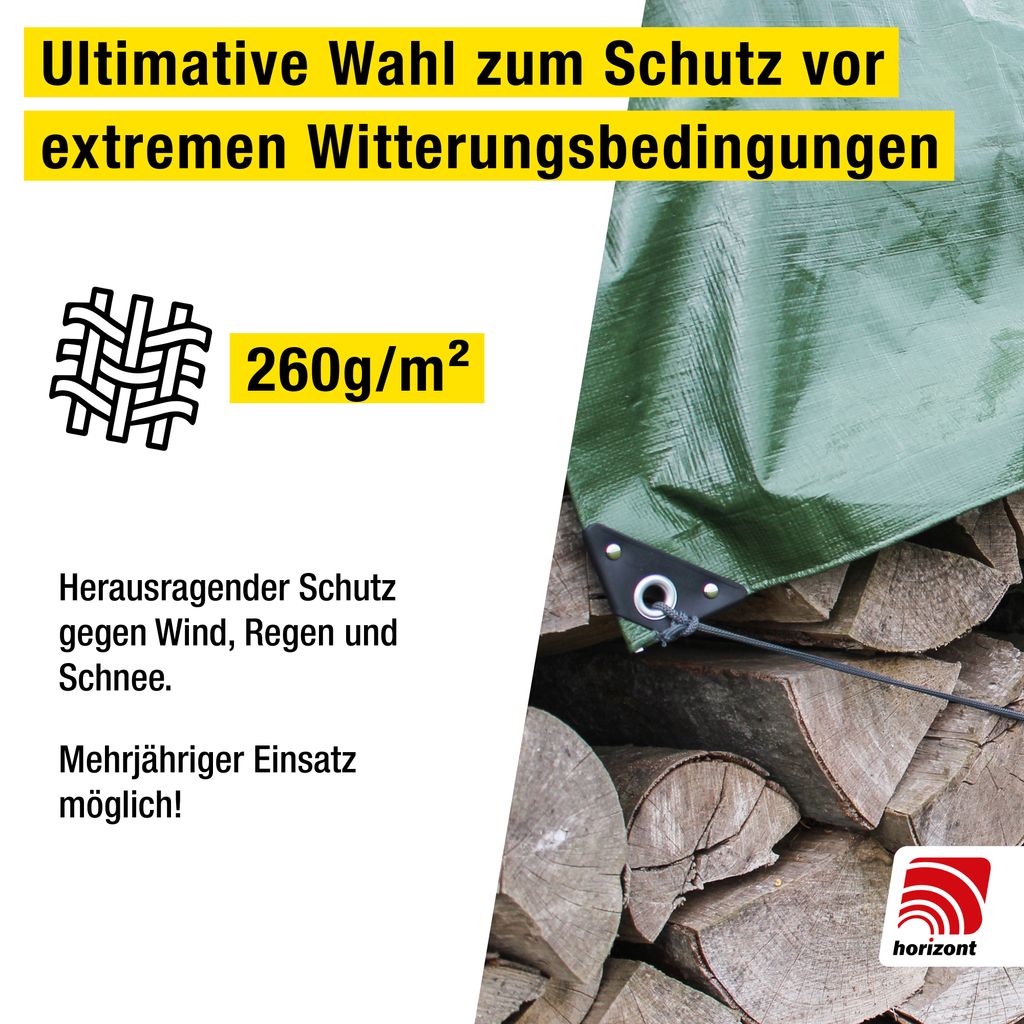 Allzweck-Abdeckplane 6x10m Grau - UV-beständig & Wasserfest Mit Alu-Ösen Für Garten & Baustelle