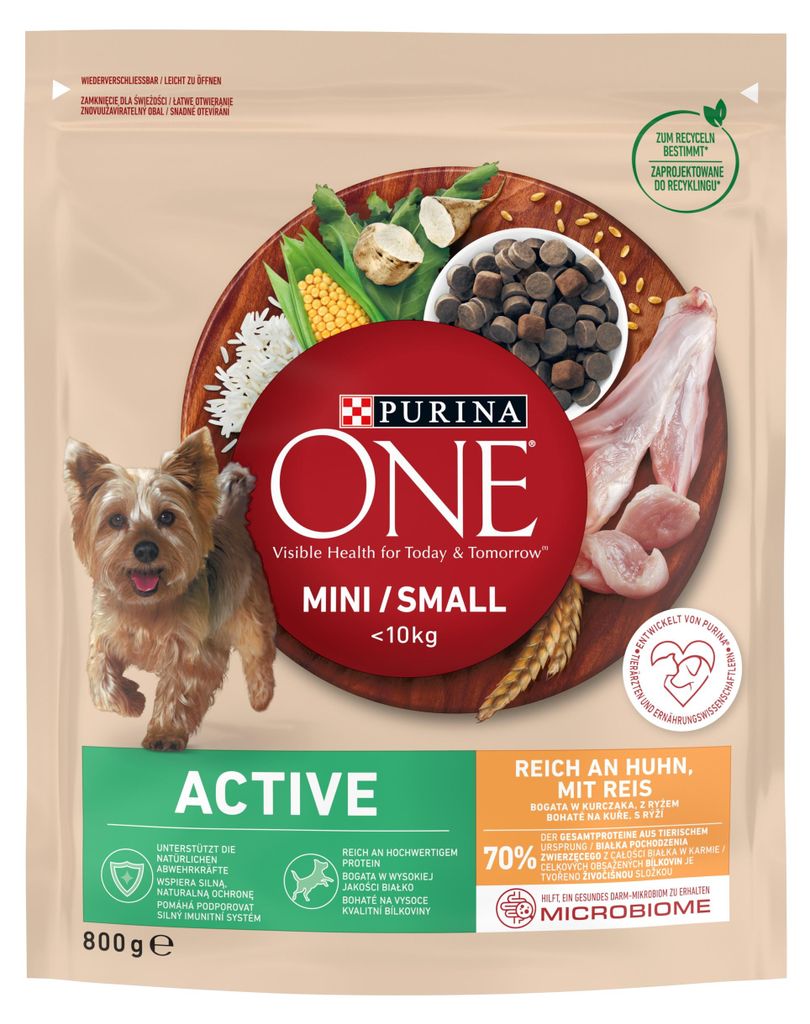 Purina One Mini/Small Active krmivo pro psy s kuřecím masem Obrázek produktu 
