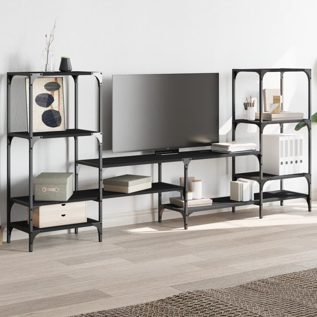 "im Sonderangebot"TV-Schrank Industriestil - CLORIS - Fernsehenschrank - Schwarz 206,5x28,5x95 cm Holzwerkstoff - DEMöbel8294424
