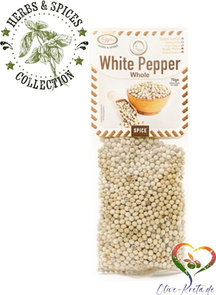 ELLIE 14682 Weiße Pfefferkörner 70g von Kreta