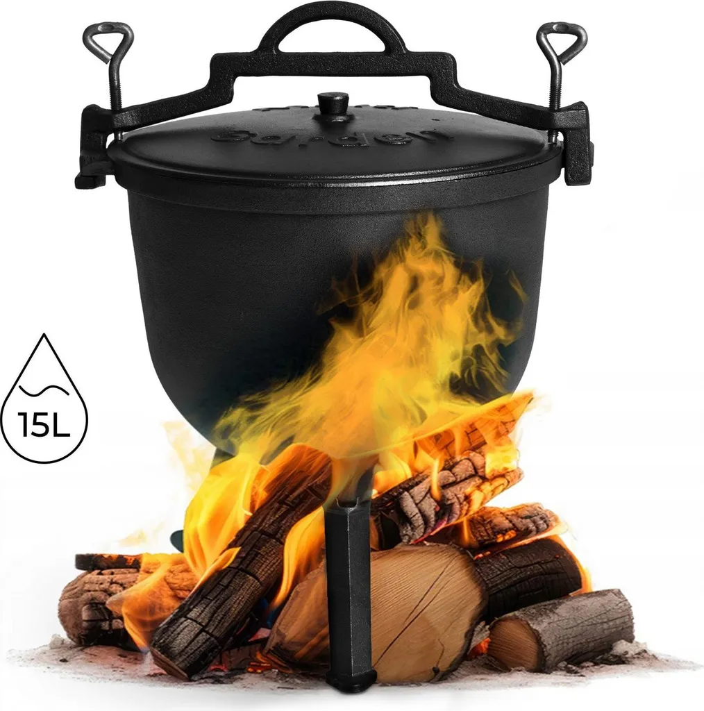 Marmite en fonte 15L avec pieds stables MultiGarden pour cuisson lente