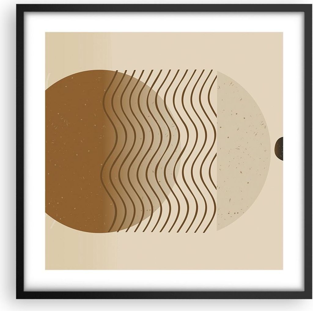 Gerahmtes Poster - Schwarzer Rahmen - Abstraktion Geometrie Minimalismus - 50x50 cm - Wand Bild - Wanddeko - Wandbilder - Kunstposter - Wandposter ...