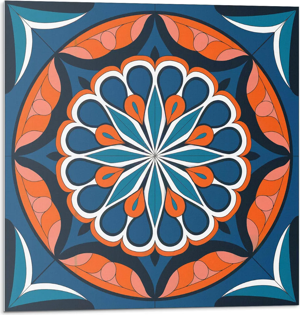 Piastrelle Autoadesive Mandala 3D 30x30 cm | Rivestimento PVC Vinile Cucina
