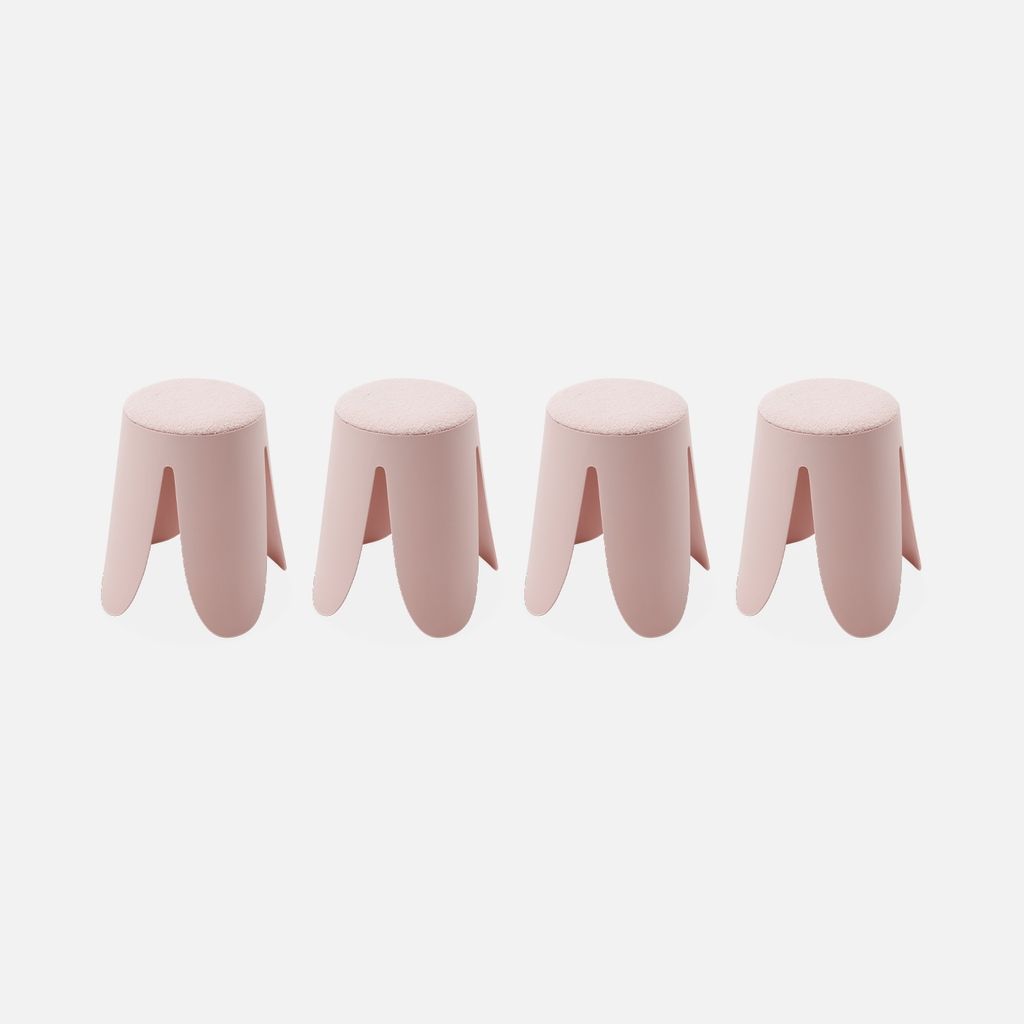 sweeek - 4er Set stapelbare Hocker, strukturierter Produktbild 