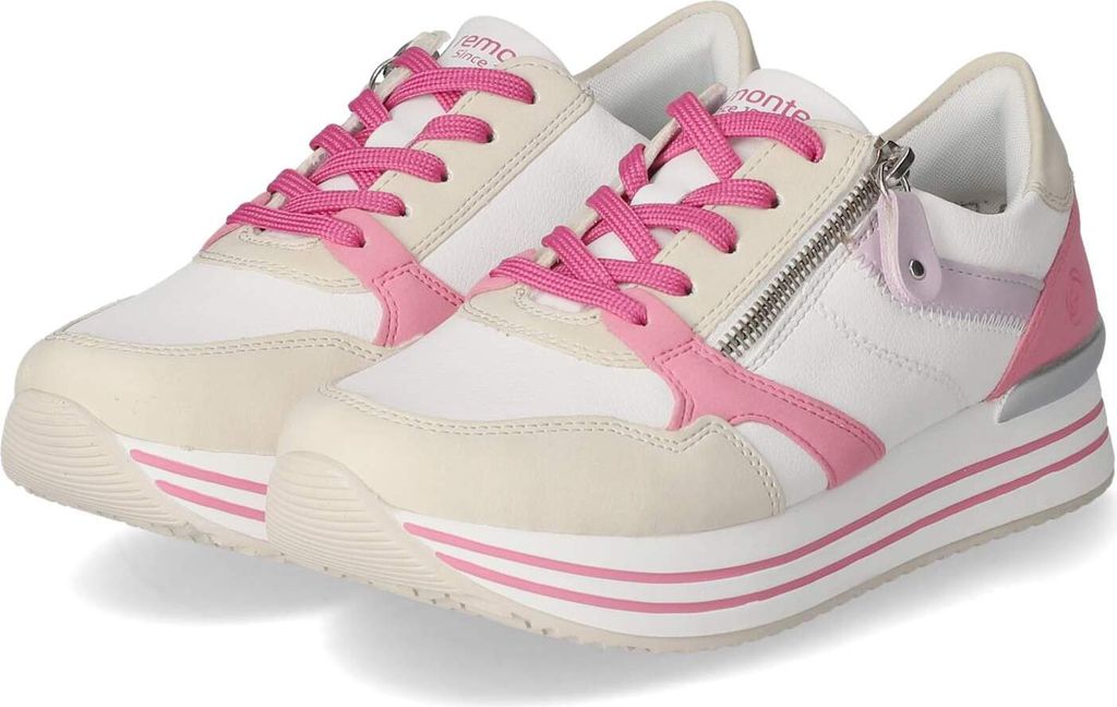 Remonte Damen Low Sneaker Weiß Leder Synthteik Mix Größe: 41
