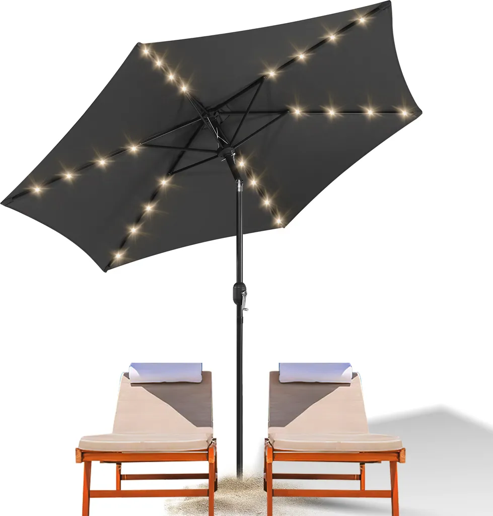 Ombrellone TolleTour Inclinabile 270cm: Ferro, LED e Protezione Solare