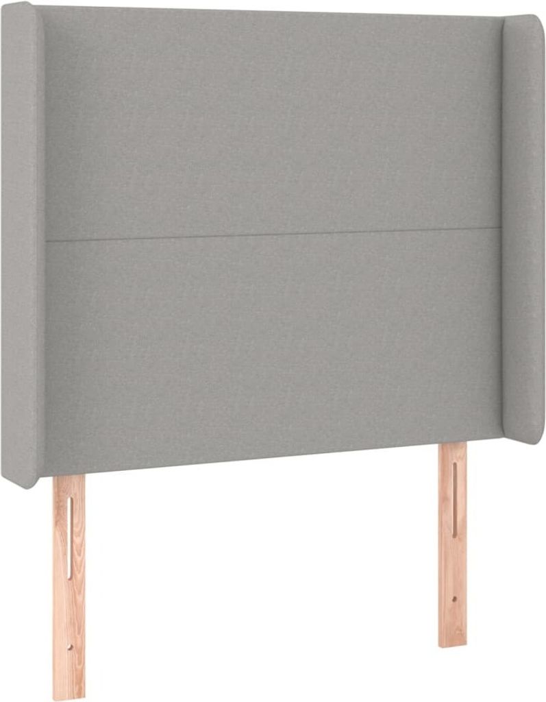 Kopfteil mit Ohren Hellgrau 83x16x118/128 cm Stoff