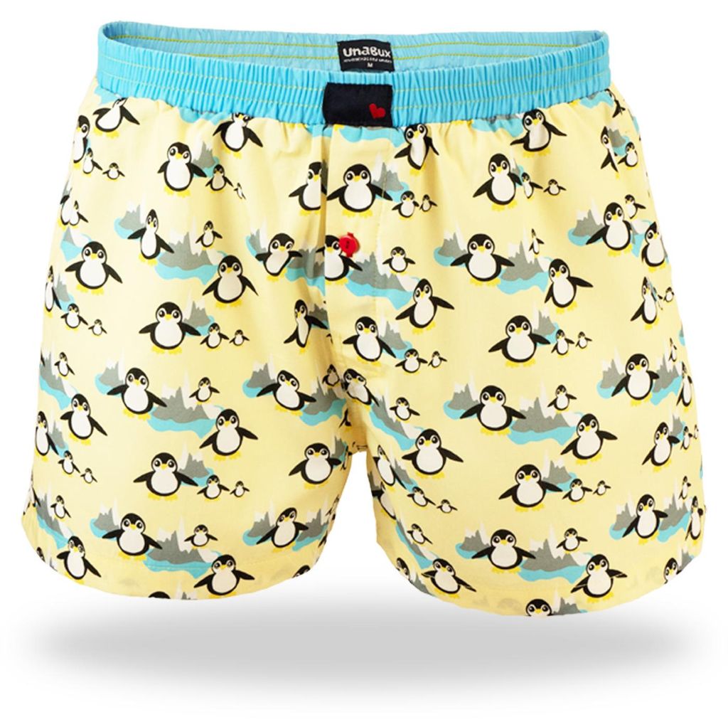 UnaBux Boxershort MC FLAP XL, gelbe Unterhose mit Pinguin Produktbild 