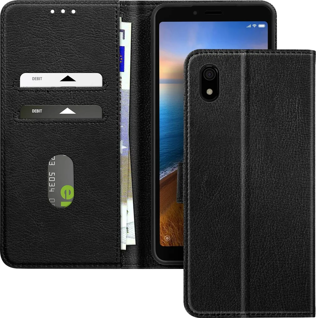 Cover a Libro Xiaomi Redmi 7A Avizar Nero - Protezione 360 Gradi