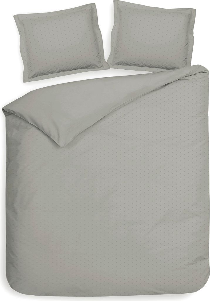 Heckett and Lane Punto Dbo 200 Cloud Grey Bettwäsche 1 x Bettbezug 200x220 + 2 x Kopfkissenbezug 70x60 Cloud-Grey Gepunktet grau