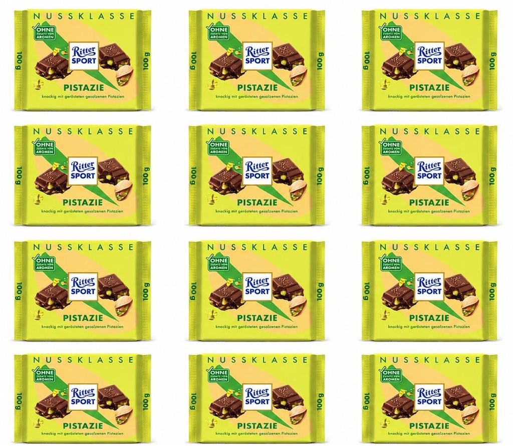 12x Ritter Sport Pistazie 100g Produktbild 