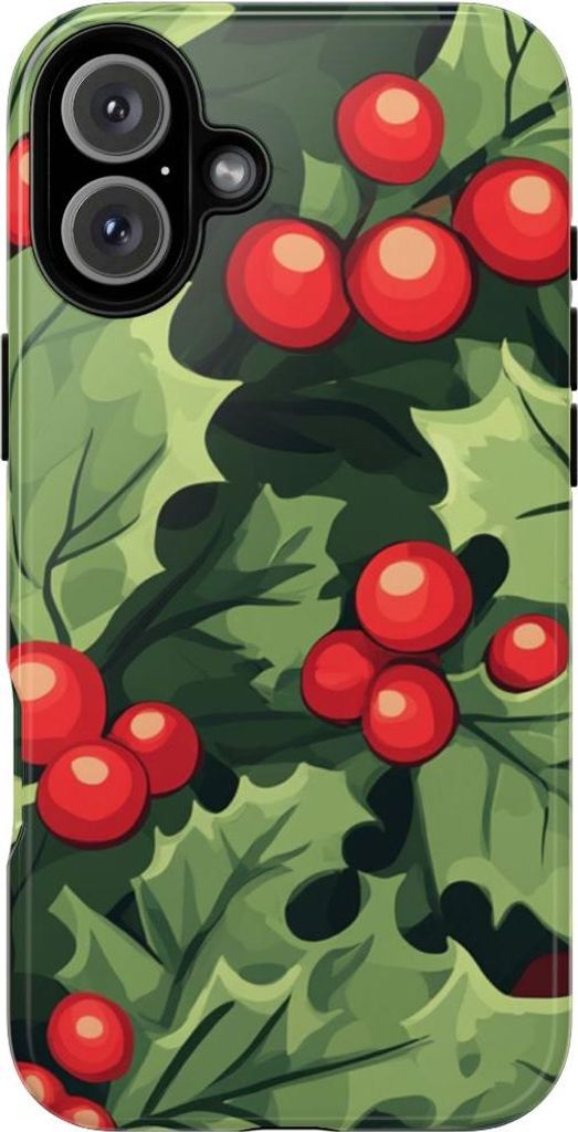 Festliches Stechpalmenmuster – Hülle Kompatibel mit iPhone 16 Plus