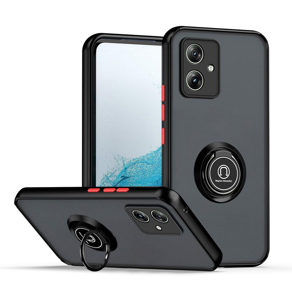 Für Motorola Moto G54 Shadow Design TPU + PC Schutz Hülle Tasche Case Schutzhülle Schwarz / Rot