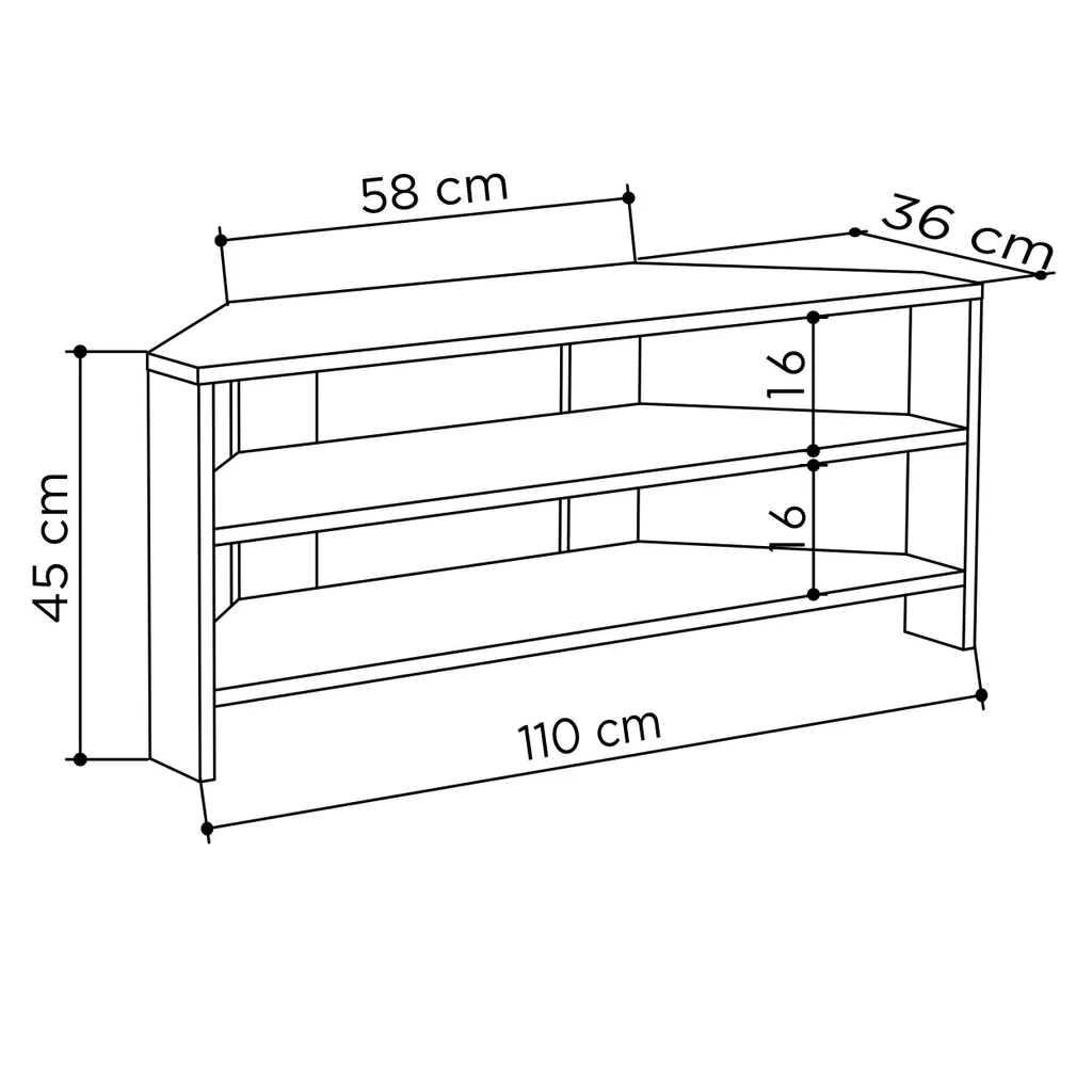 Mobile TV Angolare Moderno Decortie Thales Dark Oak 110cm - 6