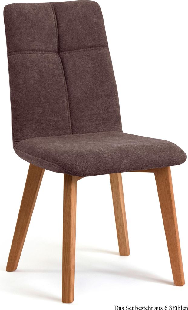 Esszimmerstuhl (6er-Set) Dillian 47x92x60 Eiche geölt/Braun